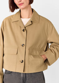 Short Cotton Trench Jacket