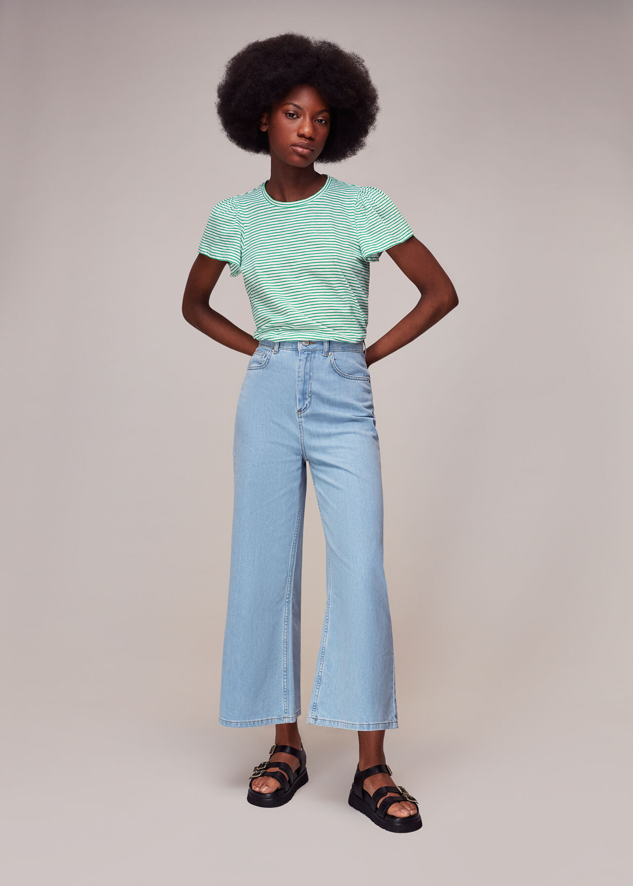 Cotton Frill Stripe T-Shirt