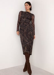 Abstract Zebra Mesh Dress