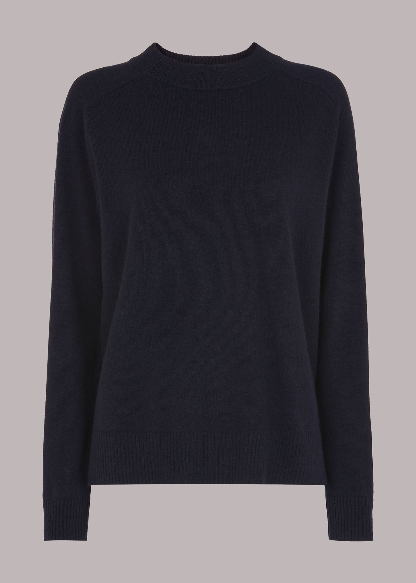 Navy Cashmere Crew Neck Jumper WHISTLES