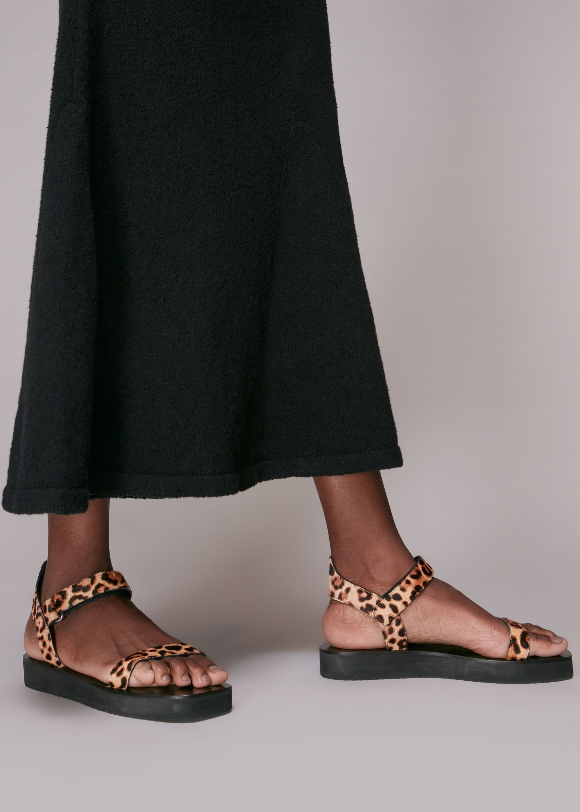 Leopard print velcro sandals online