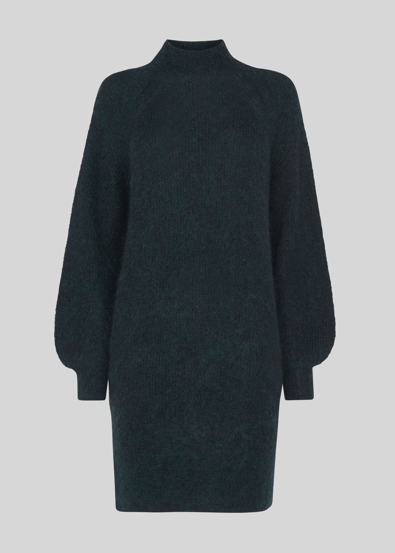 Mohair Funnel Neck Tunic Dark Green