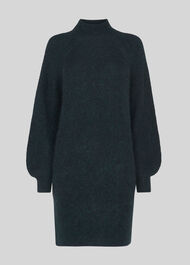 Mohair Funnel Neck Tunic Dark Green