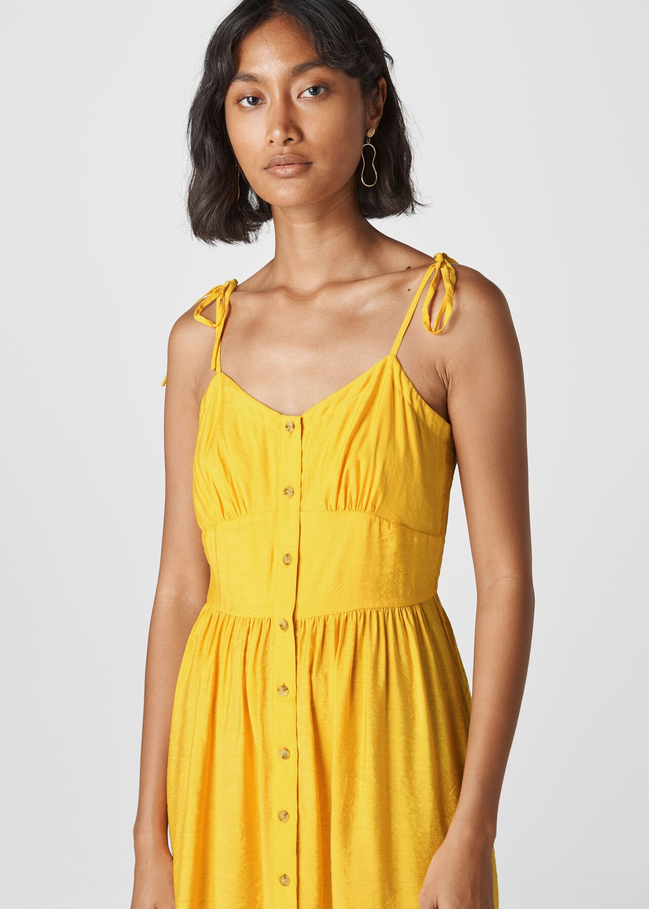 Sabrina Tie Detail Sundress Yellow