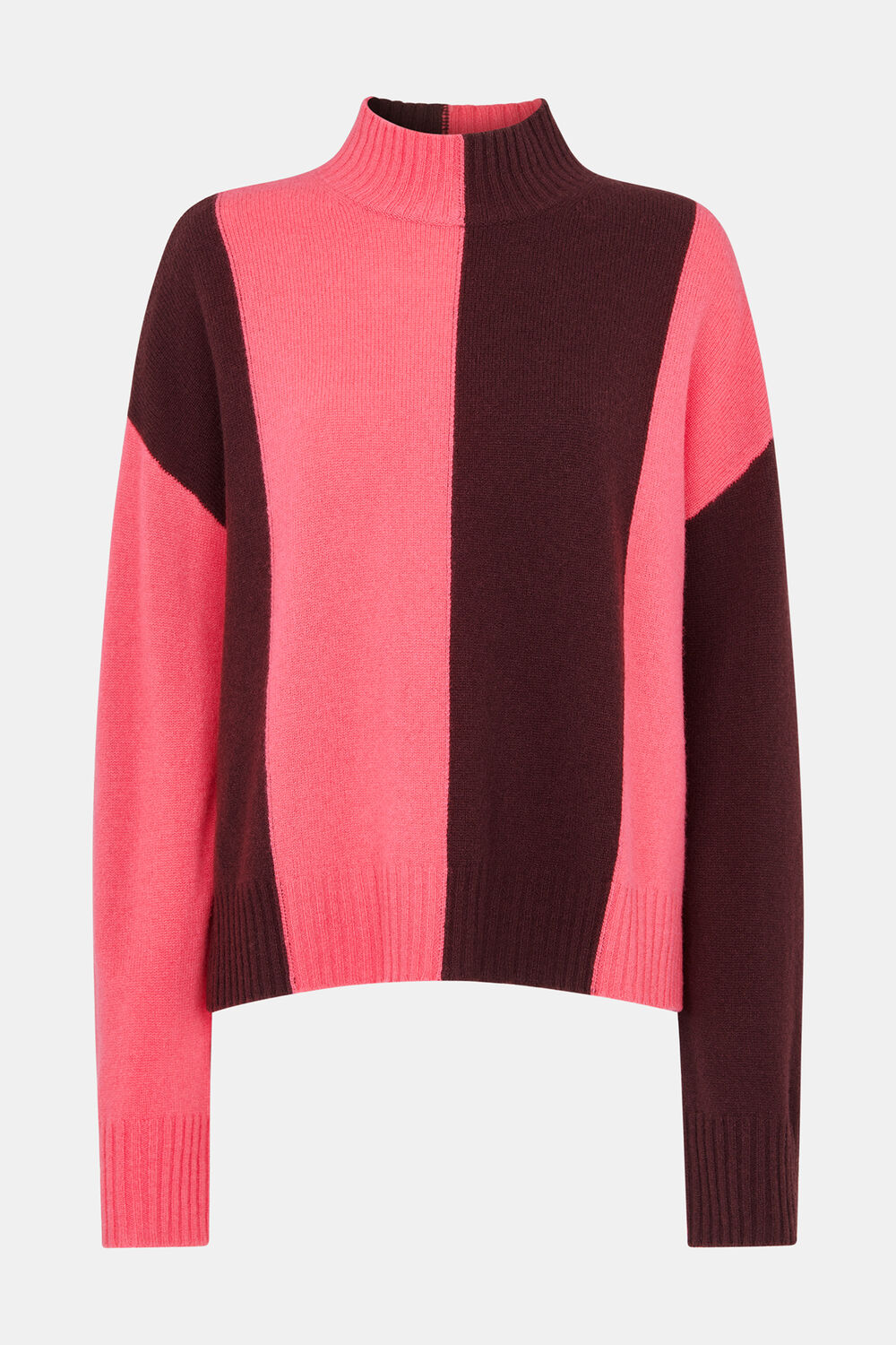 Vertical Stripe Funnel neck