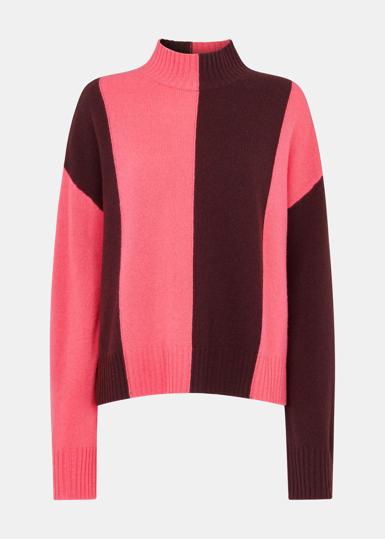 Vertical Stripe Funnel neck