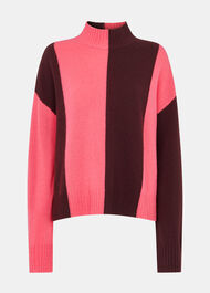 Vertical Stripe Funnel neck