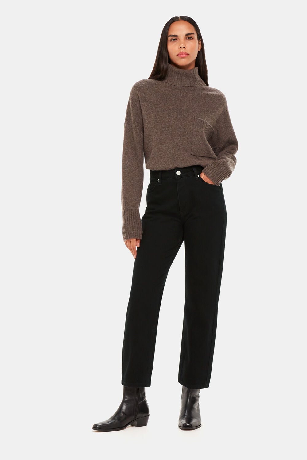 Solid Black Authentic Mollie Straight Jean
