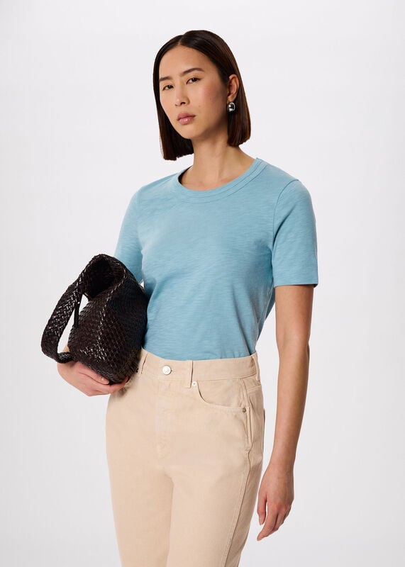 Blue Rosa Double Trim T-Shirt