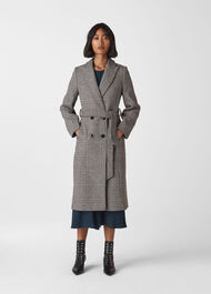 Penelope Belted Check Coat