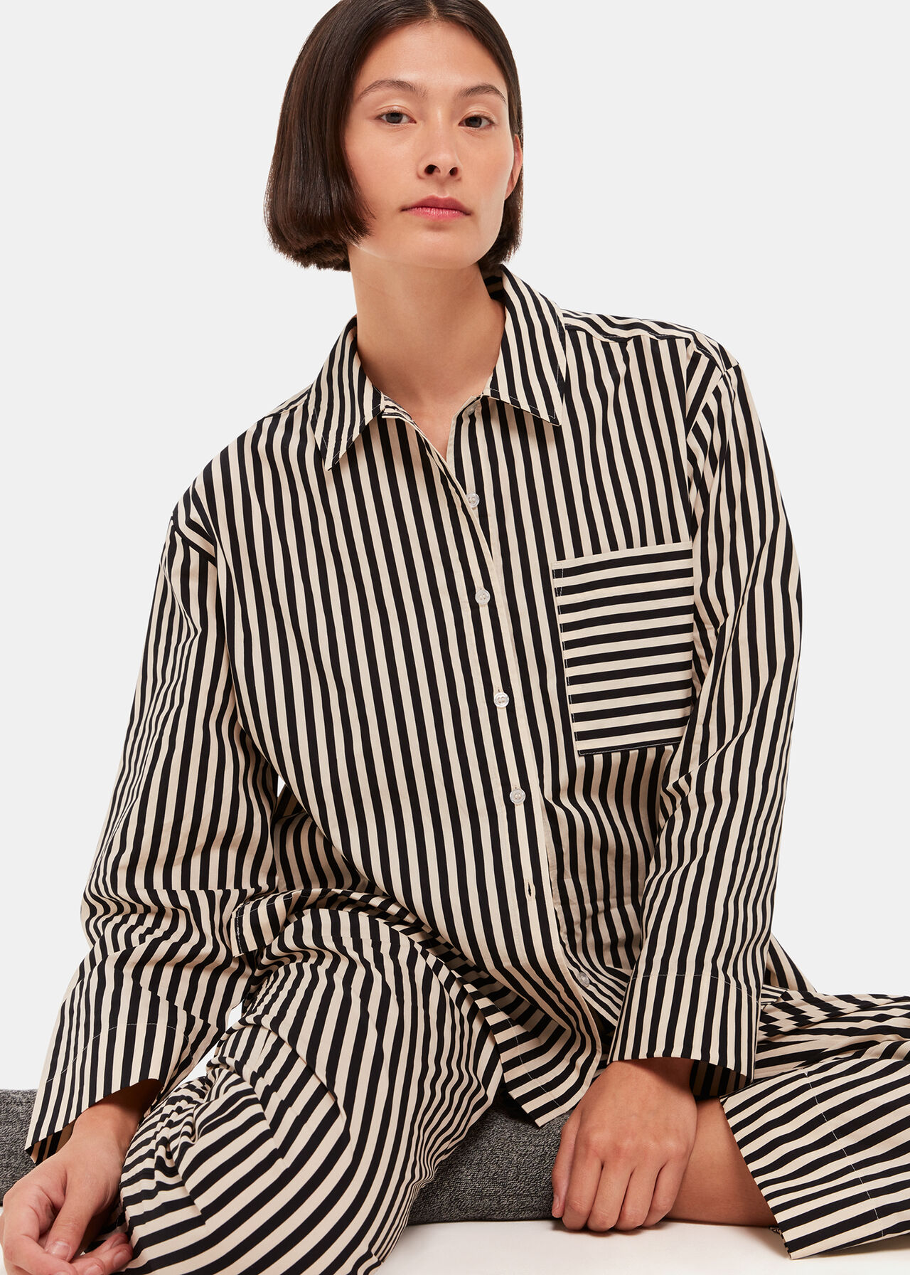 Cotton Stripe Pyjama Shirt