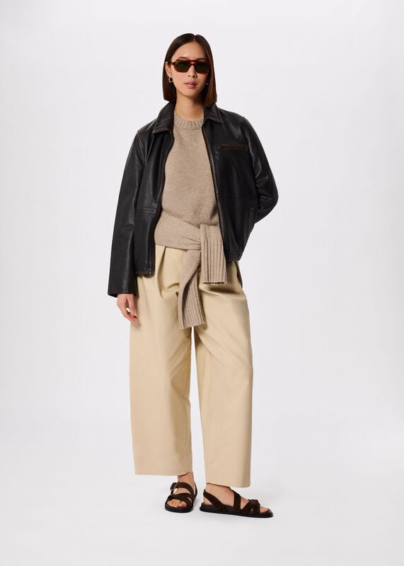 Brown Kate Burnished Leather Jacket