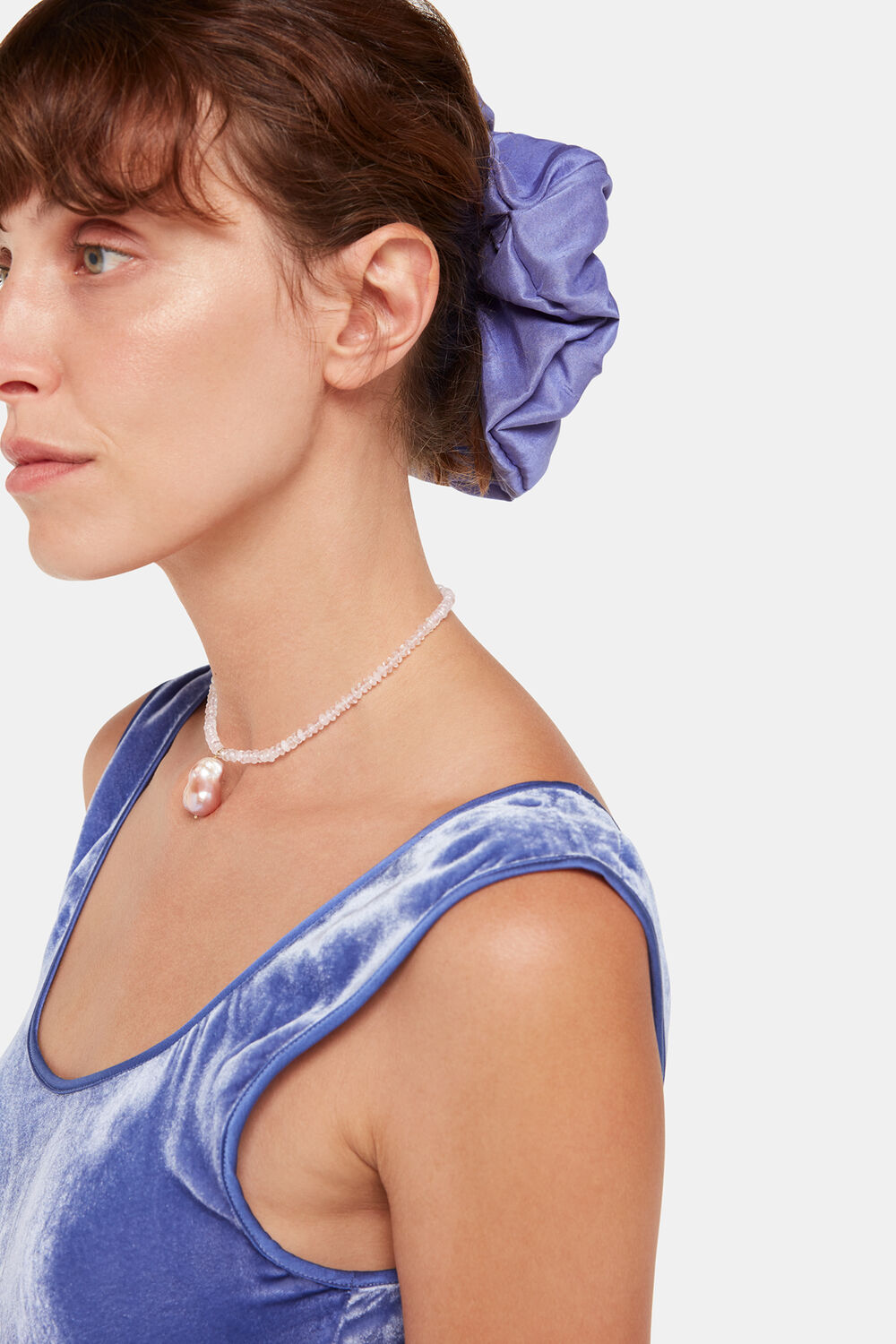 Purple Hai Dupion Scrunchie