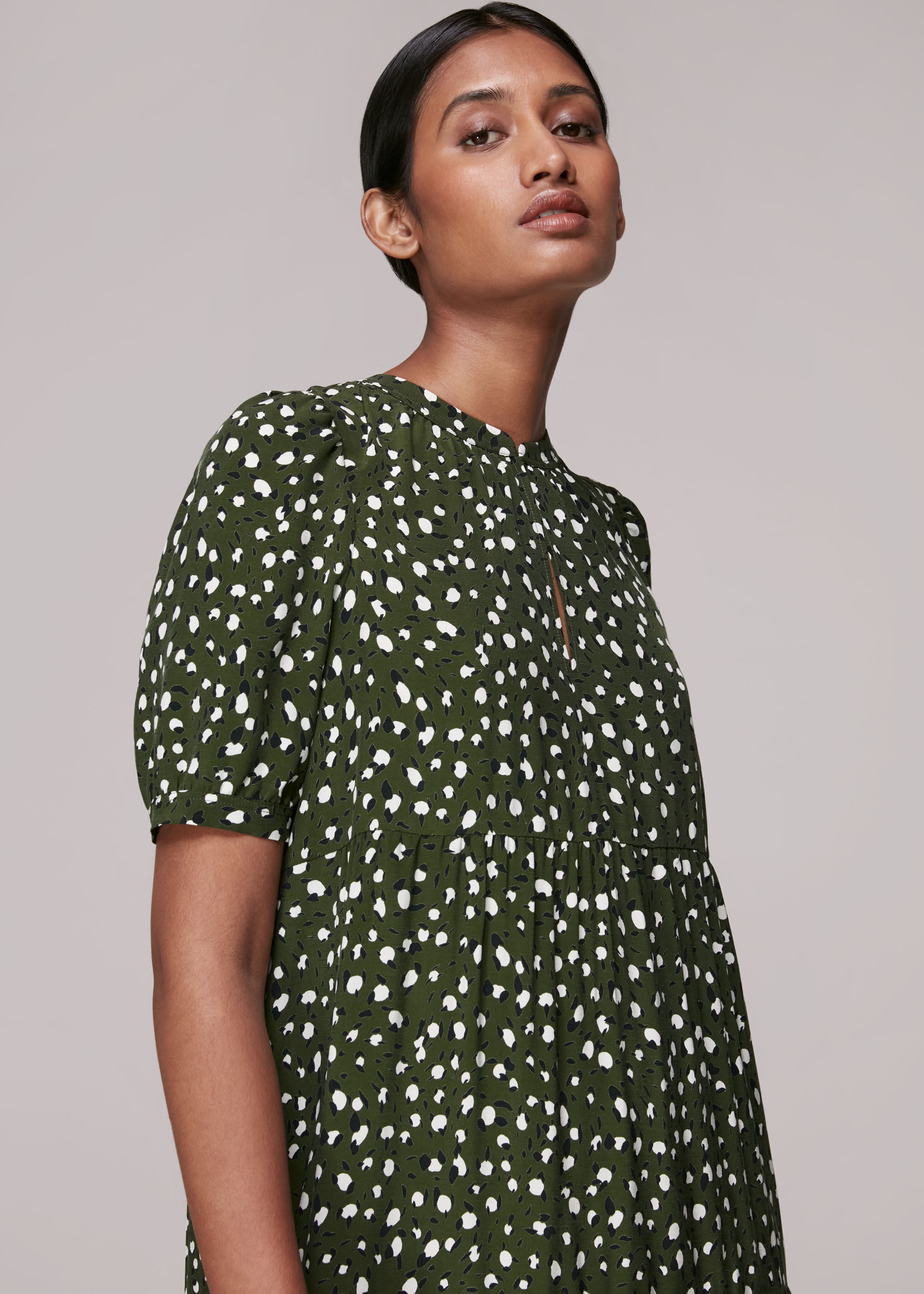 Green/Multi Wild Leopard Trapeze Dress 