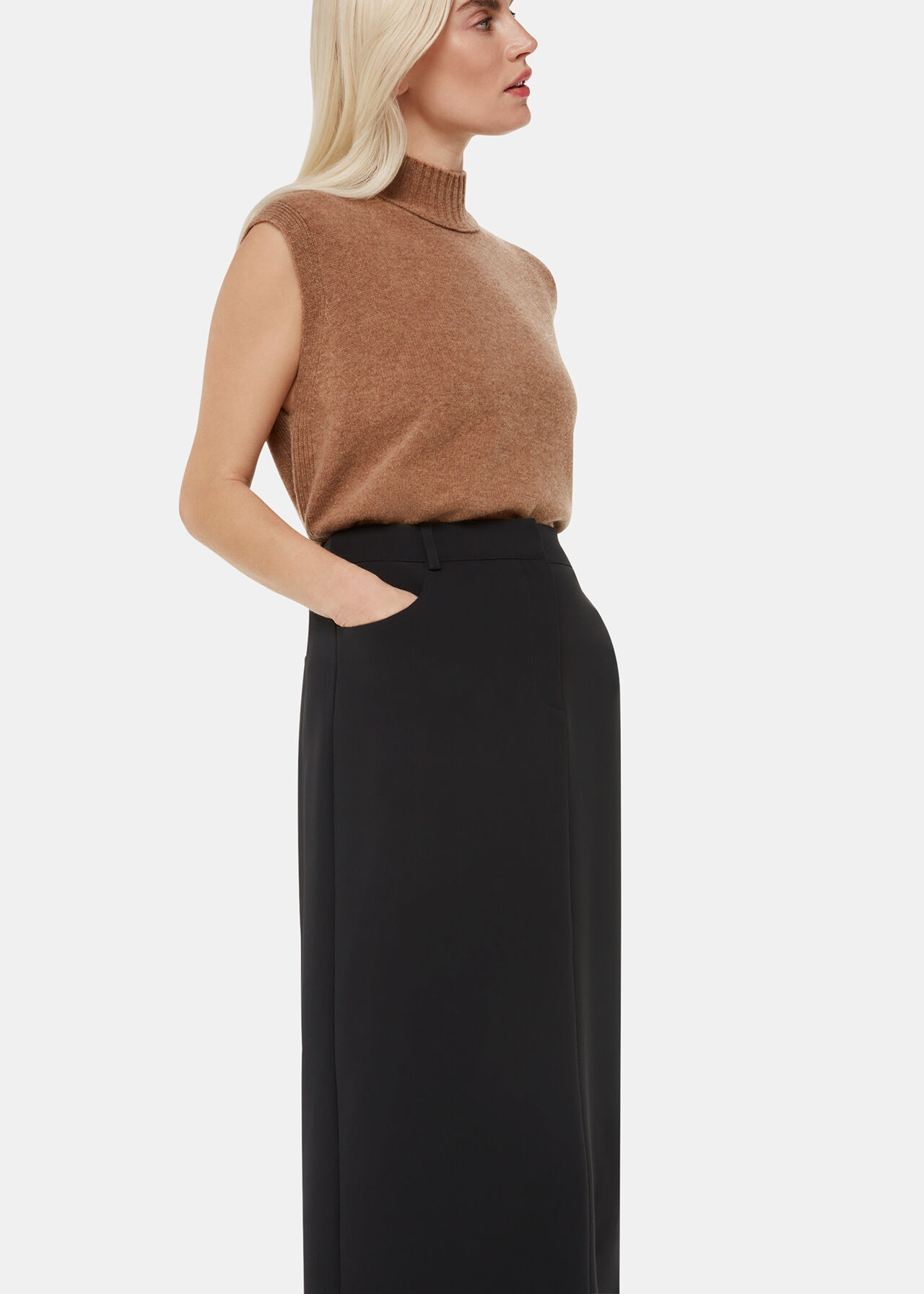 Petite Abigail Tailored Midi Skirt