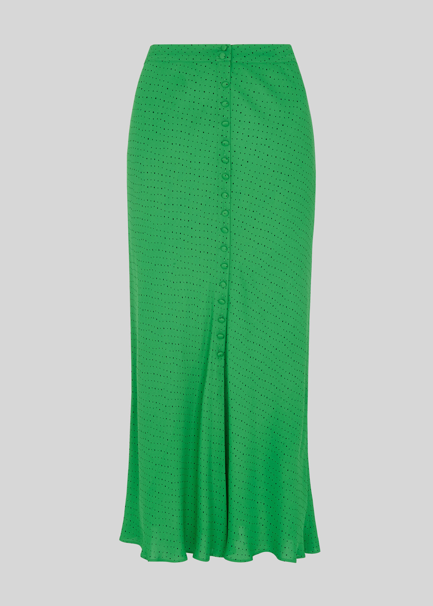 Green Micro Spot Button Skirt WHISTLES