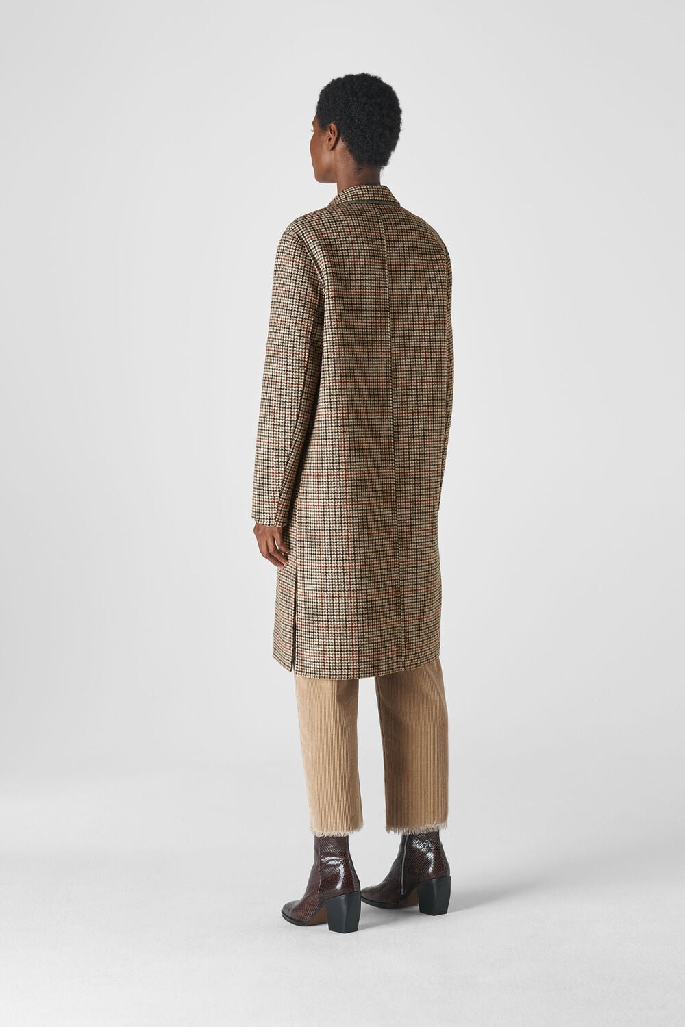 Check Double Faced Wool Coat Multicolour