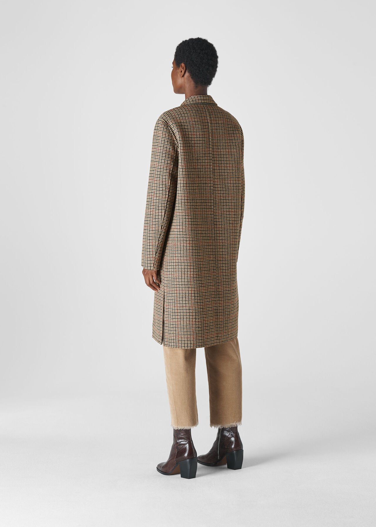 Check Double Faced Wool Coat Multicolour