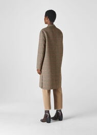 Check Double Faced Wool Coat Multicolour