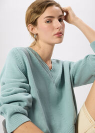 Cotton V Neck Relaxed Knit