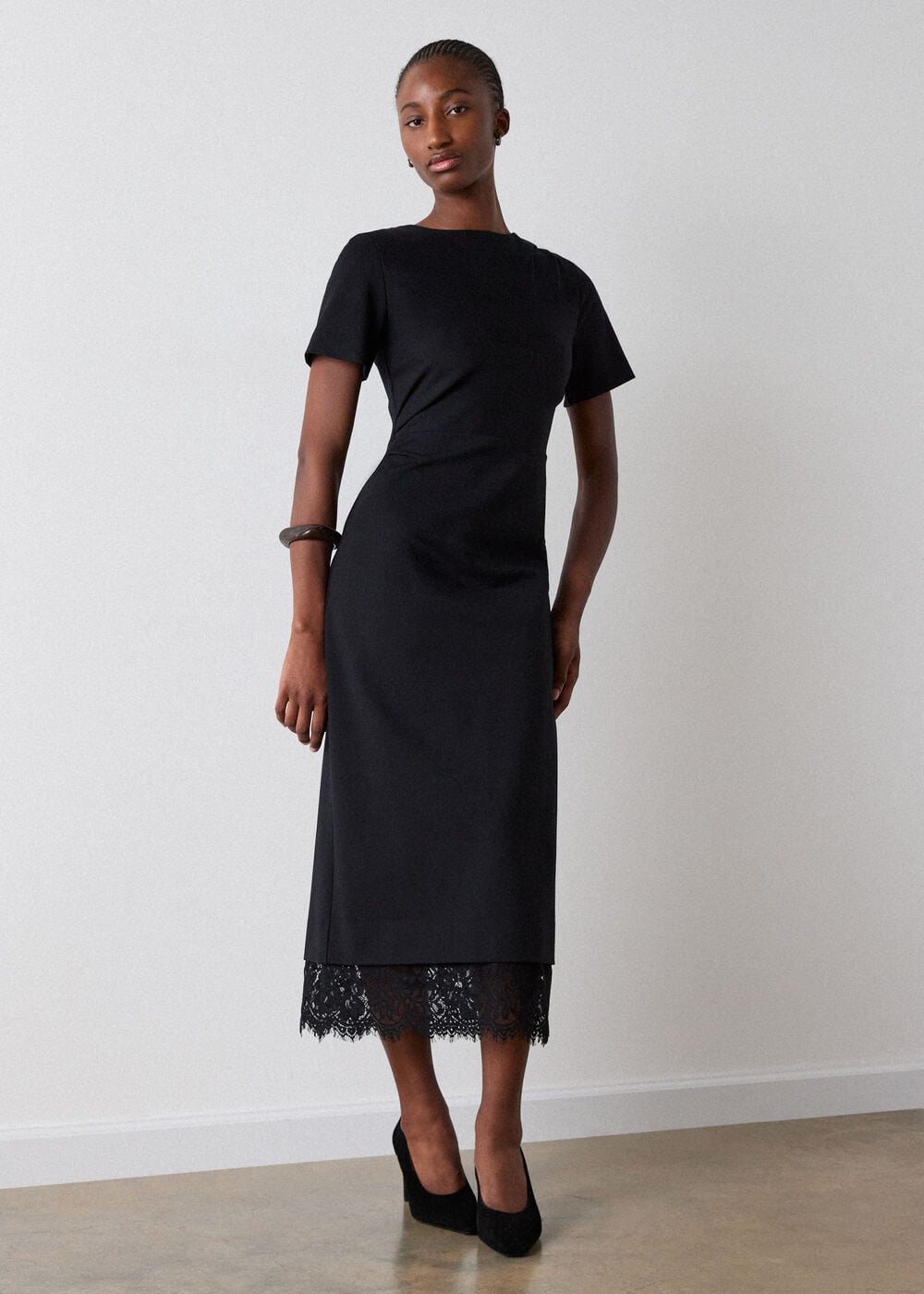 Ponte Detachable Lace Dress