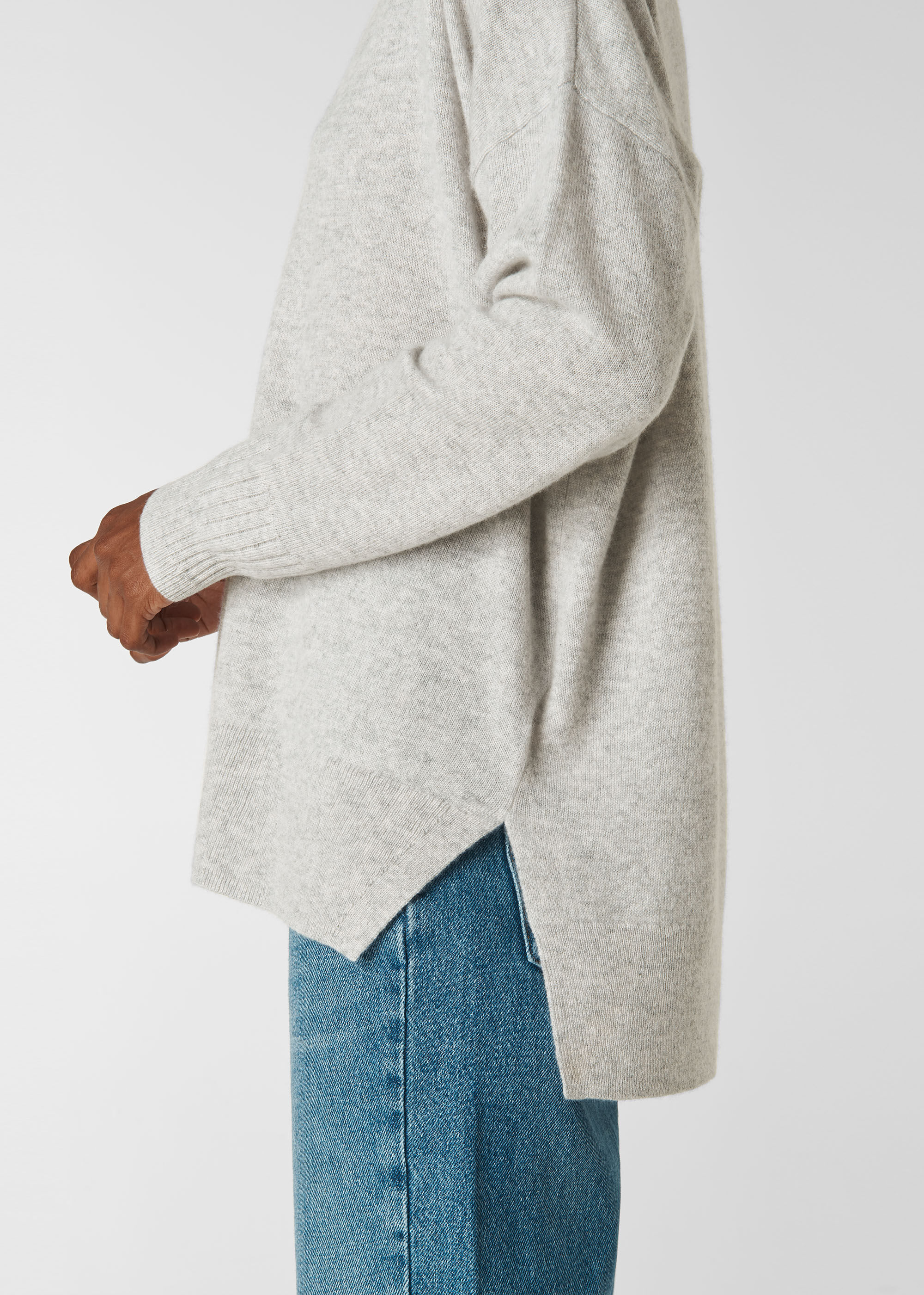Pale grey cashmere jumper top