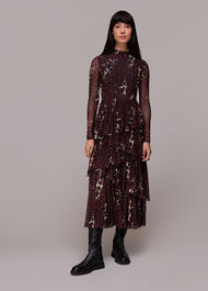 Night Cat Tiered Mesh Dress