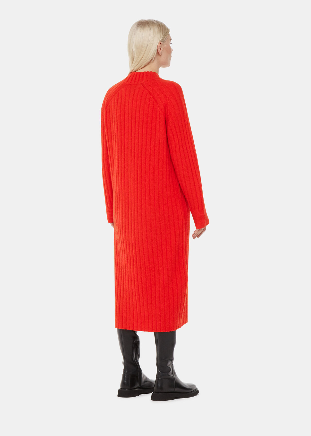 Petite Ribbed Knitted Midi Dress