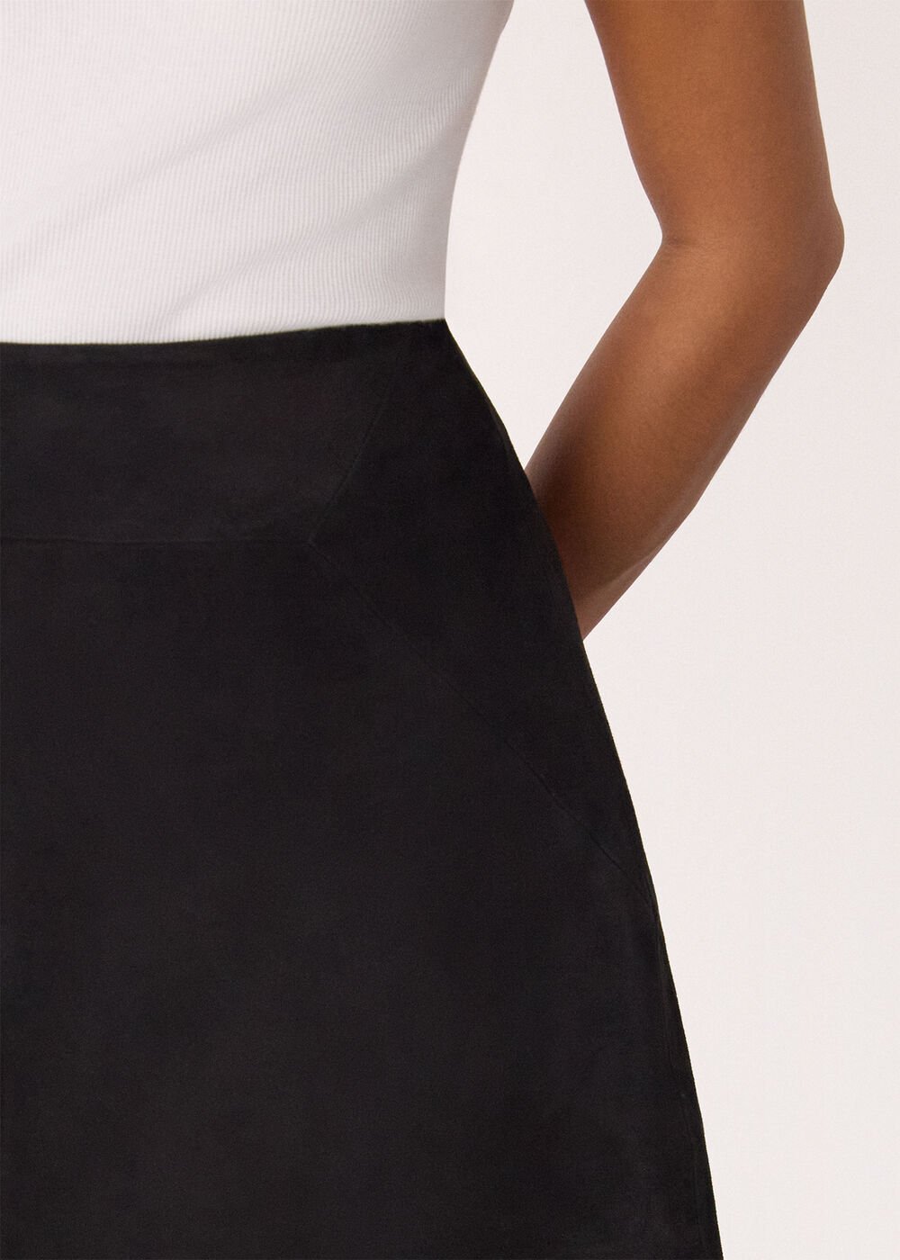 Petite Suede A Line Skirt