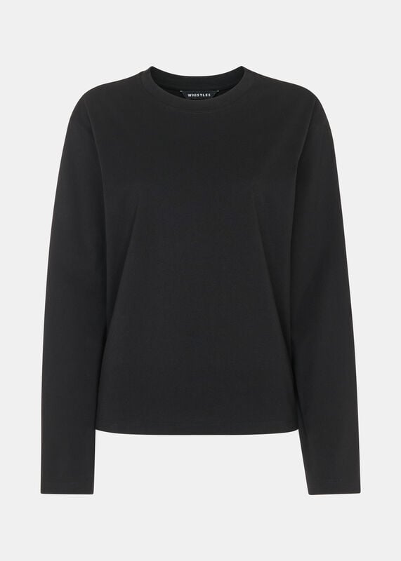 Black Relaxed Long Sleeve Tee