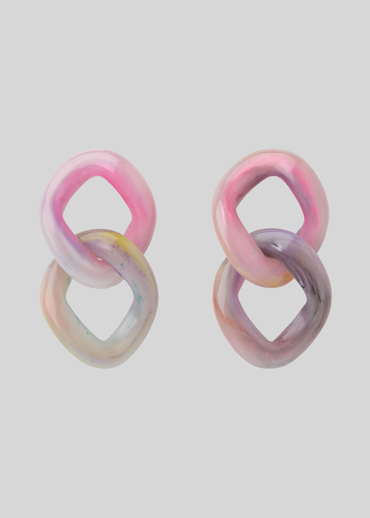 Chain Drop Resin Earring Multicolour