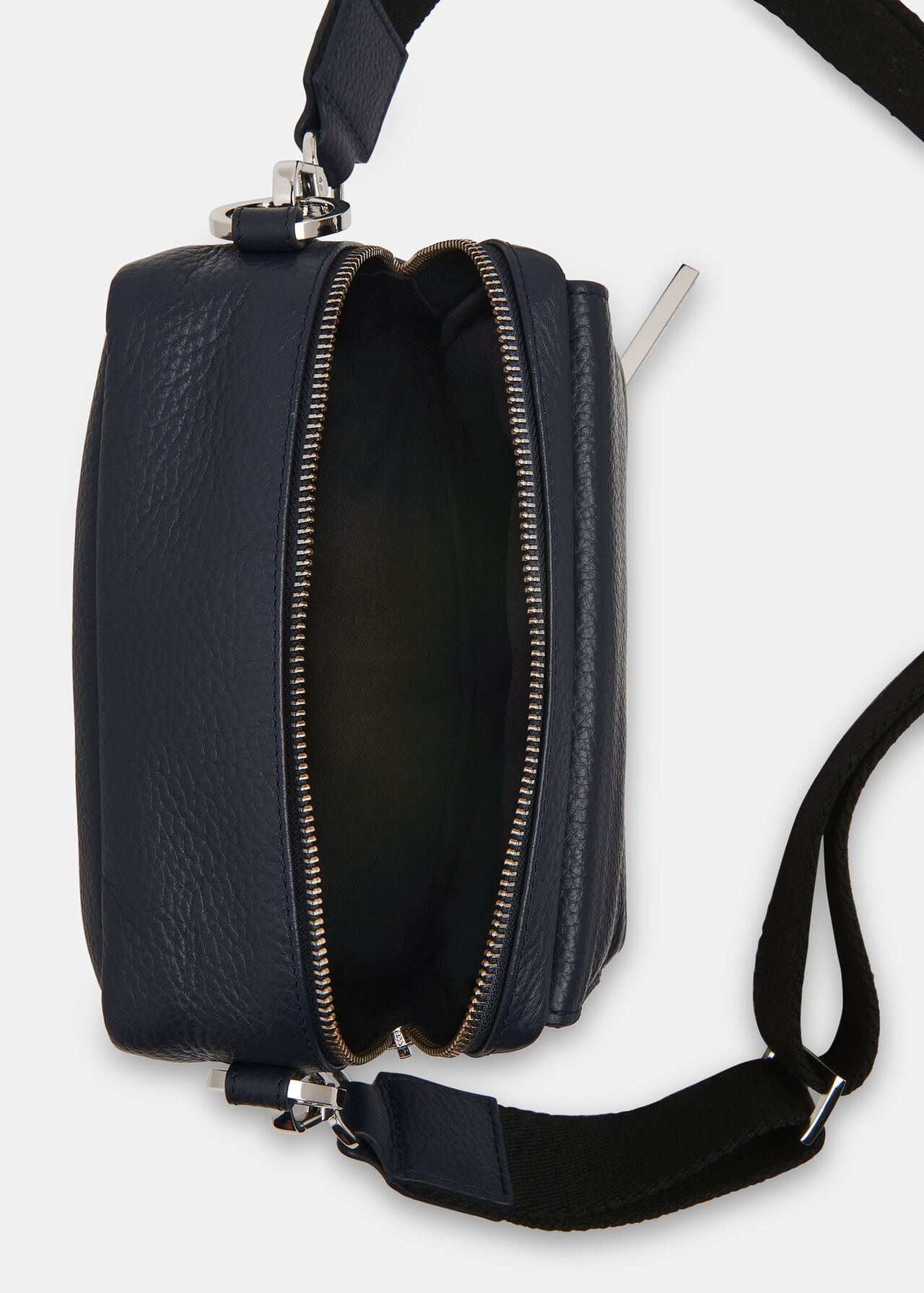 Bibi Navy Leather Crossbody Bag With Strap Whistles