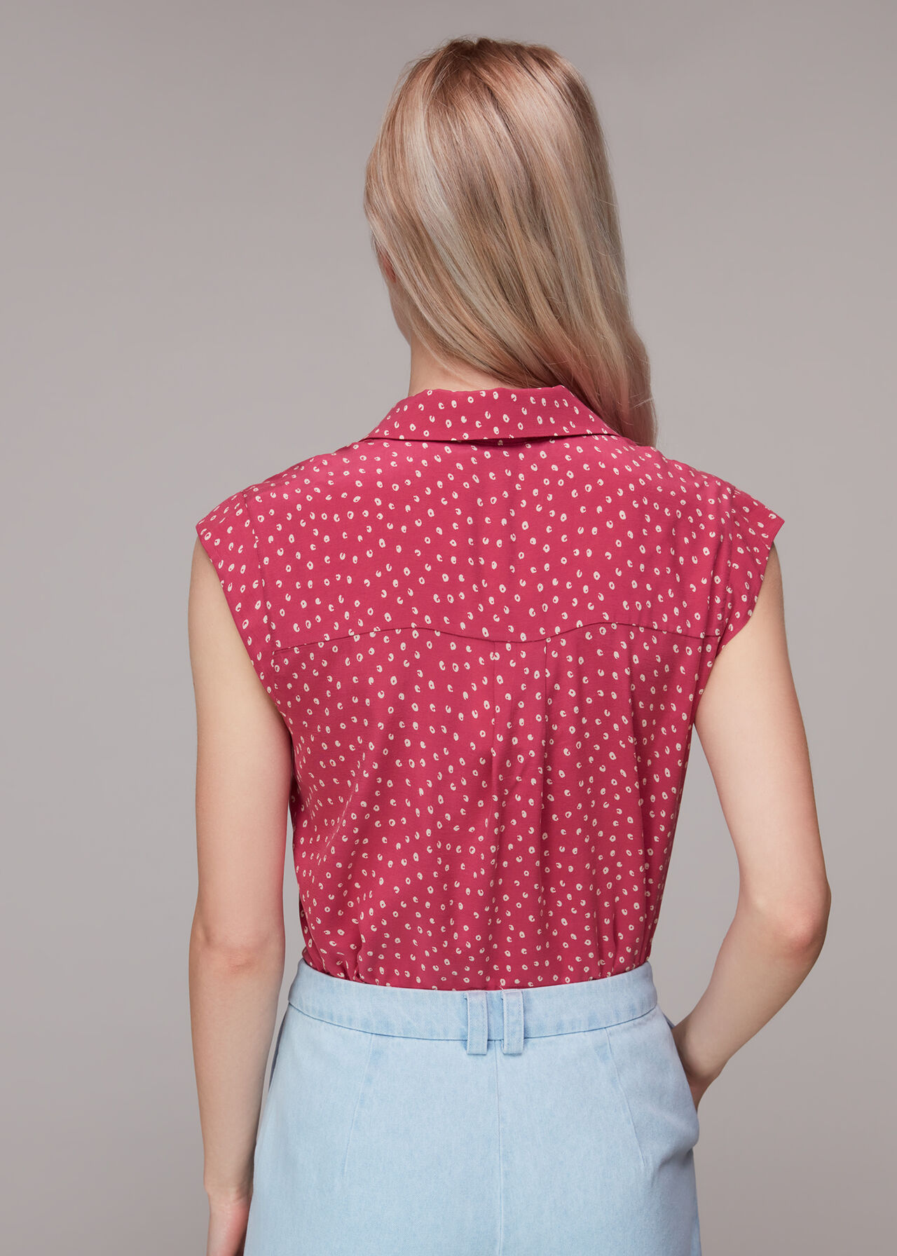 Spot Print Sleeveless Shirt