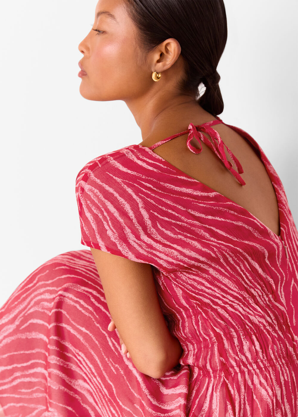 Petite Zebra Texture Midi Dress