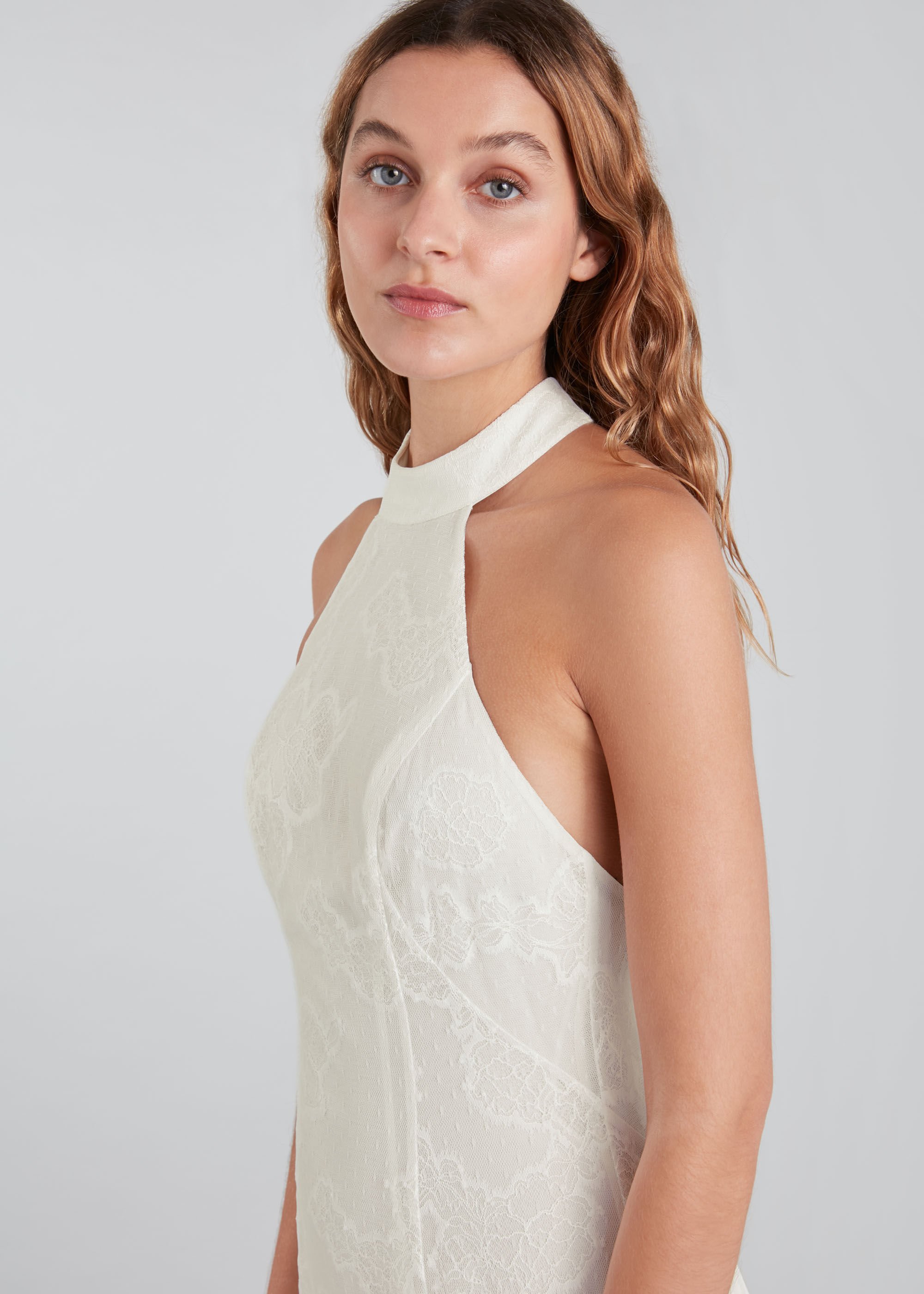 ivory halter dress