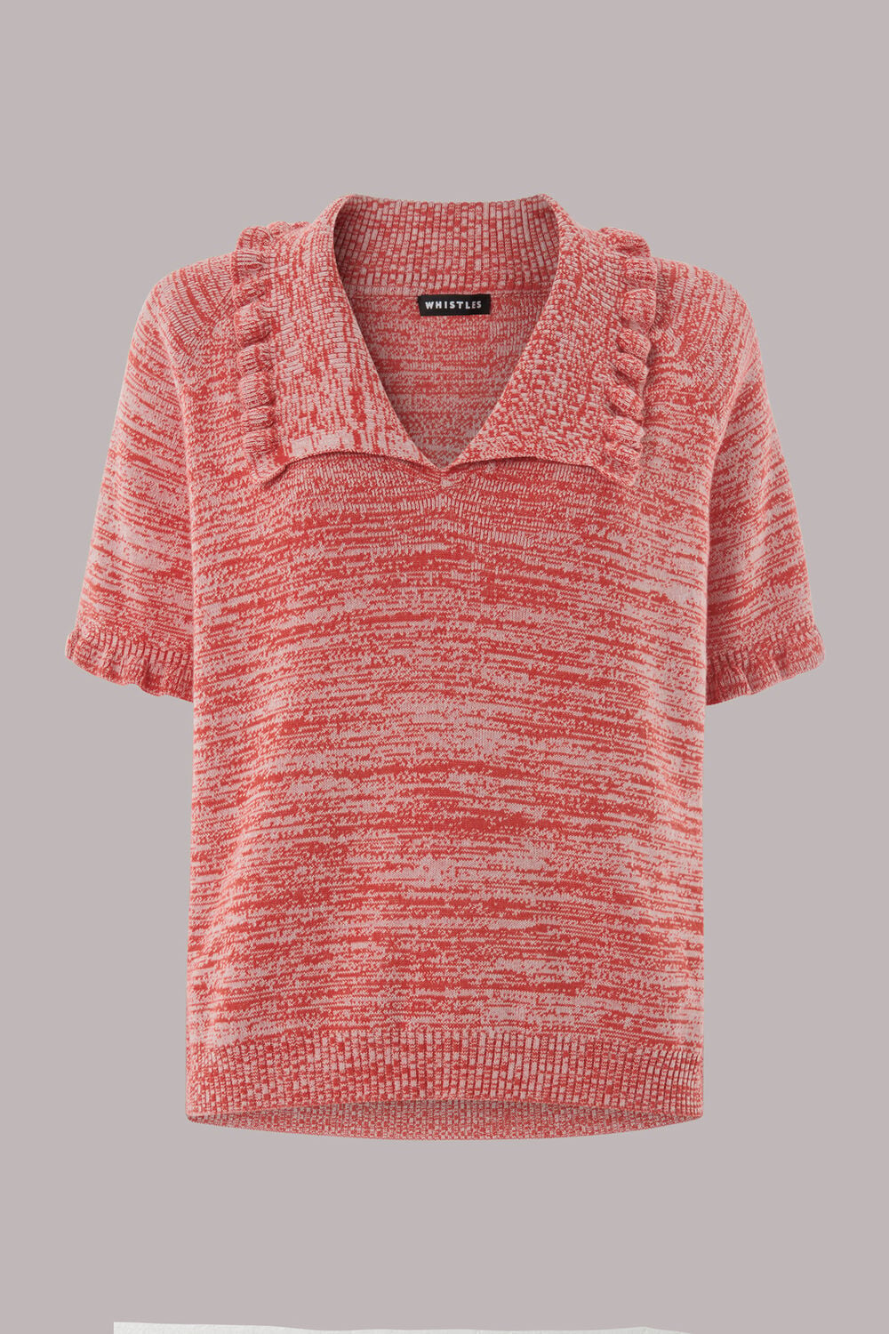 Frill Collar Short Sleeve Knit