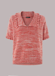 Frill Collar Short Sleeve Knit