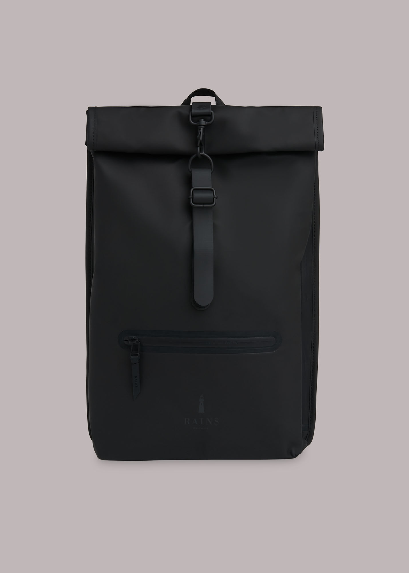 Roll top backpack black discount