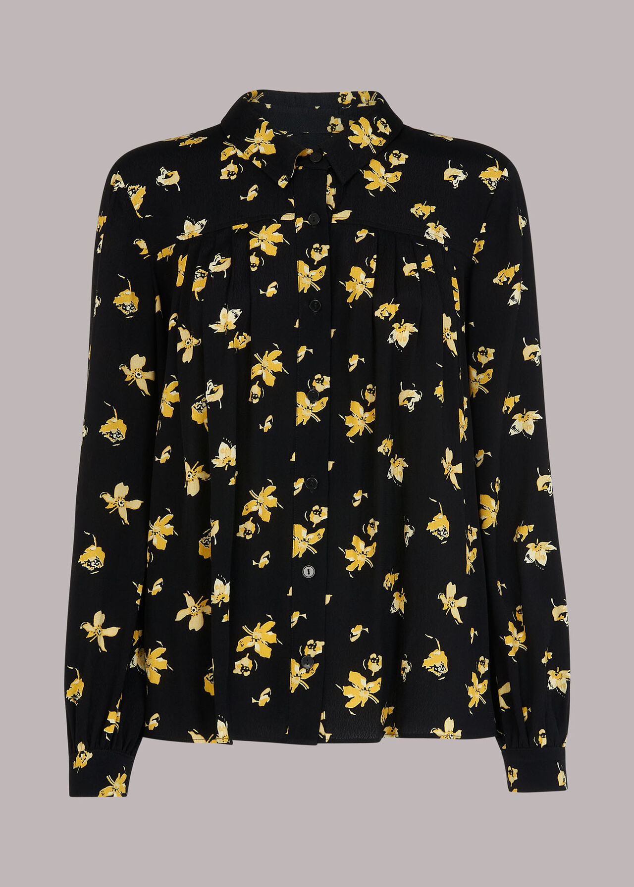 Falling Floral Pleat Blouse