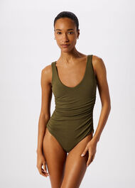 Textured Side Ruched Swimsuit
