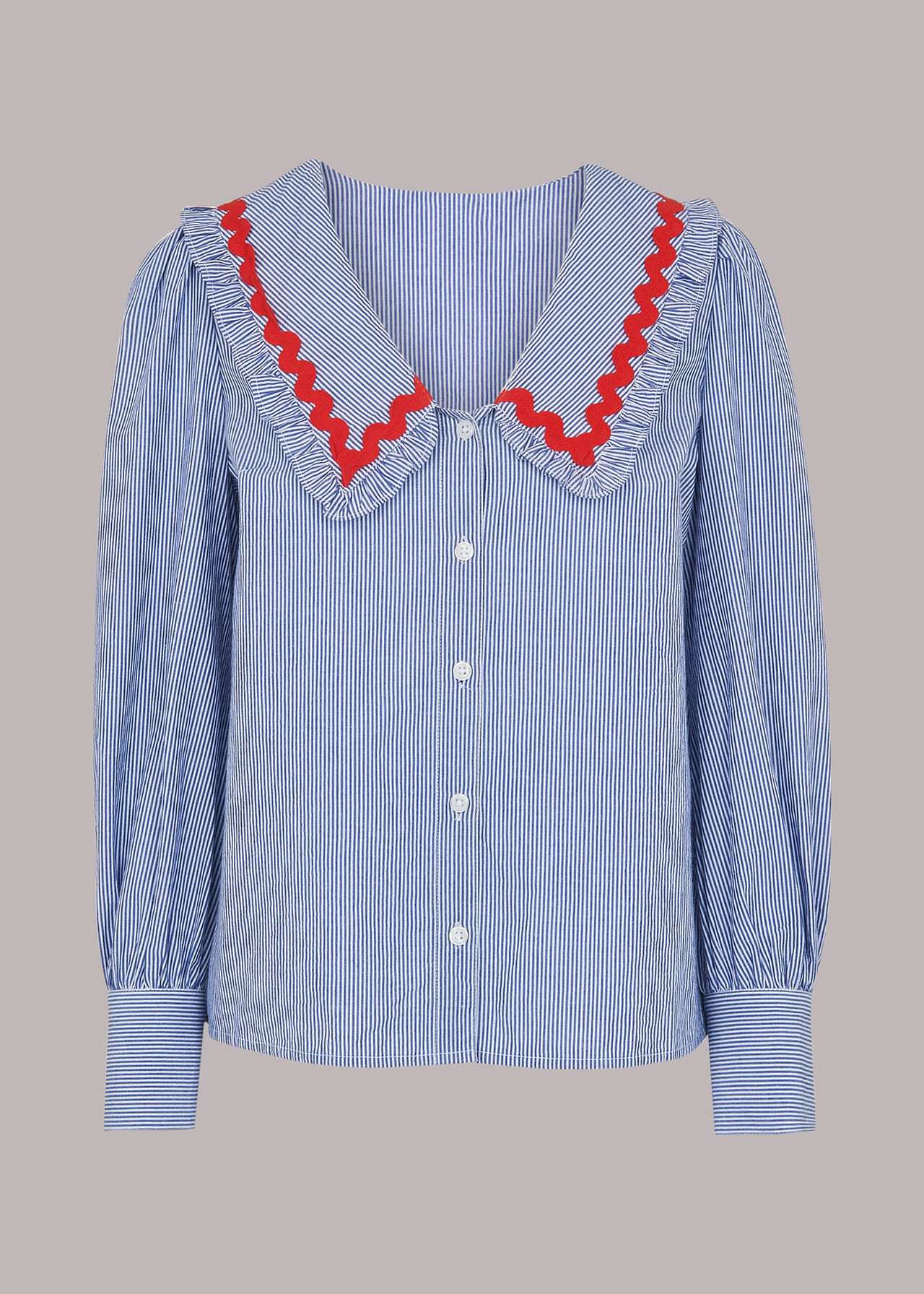 Ric Rac Detail Collar Top