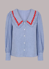Ric Rac Detail Collar Top