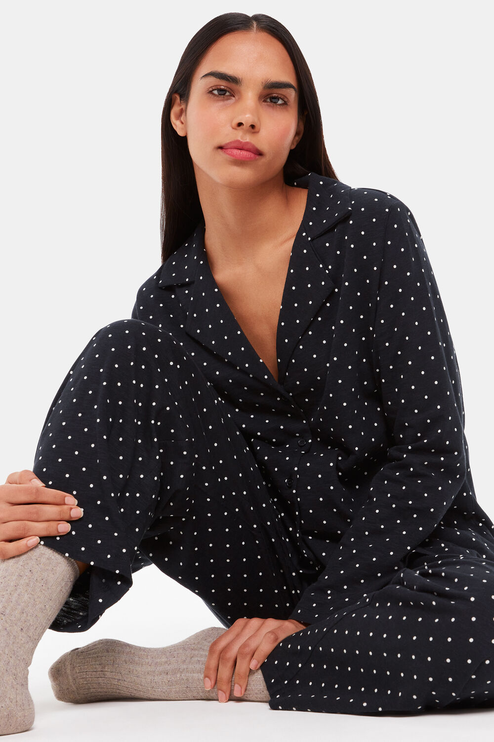 Spot Print Pyjama Set