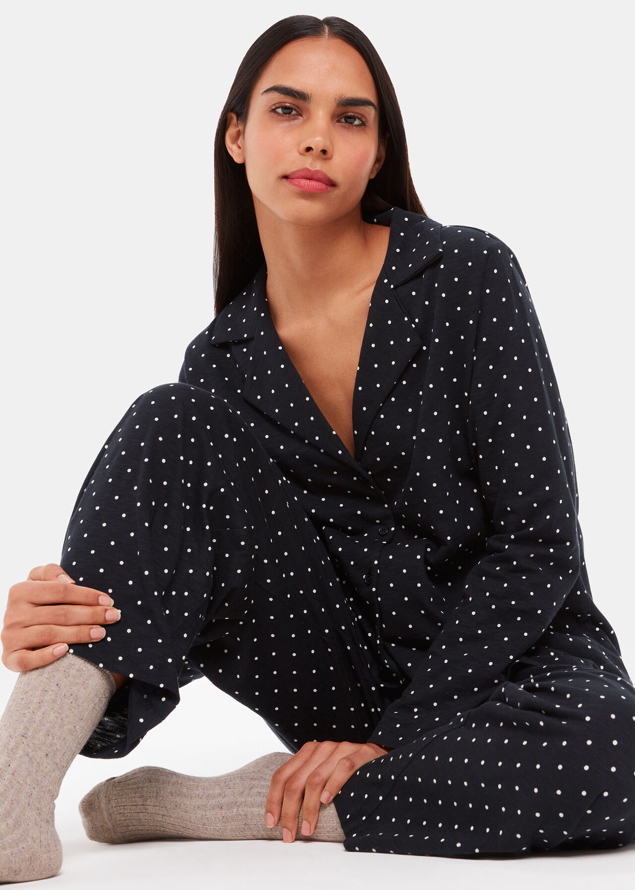 Spot Print Pyjama Set