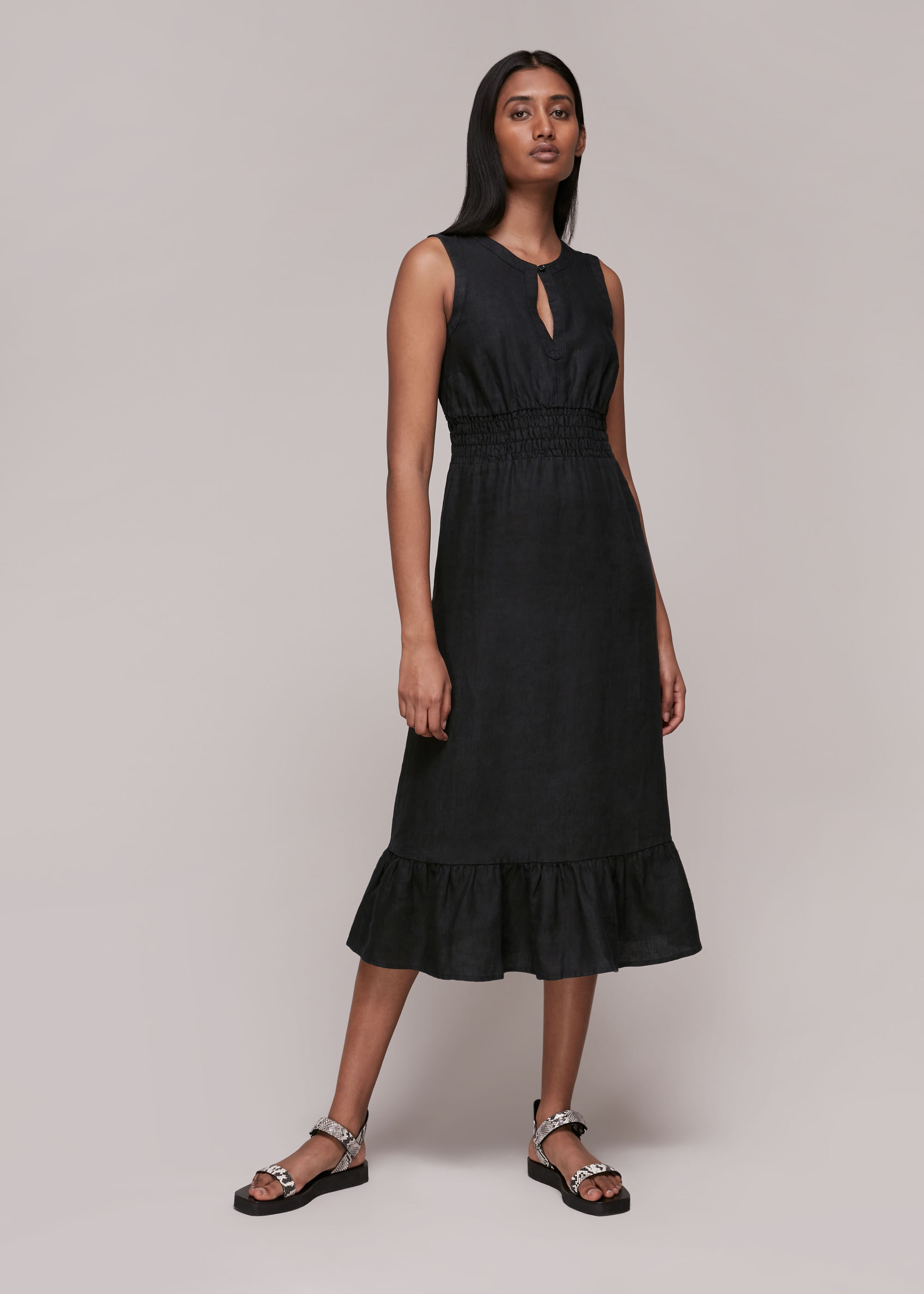 Black 2024 linen sundress