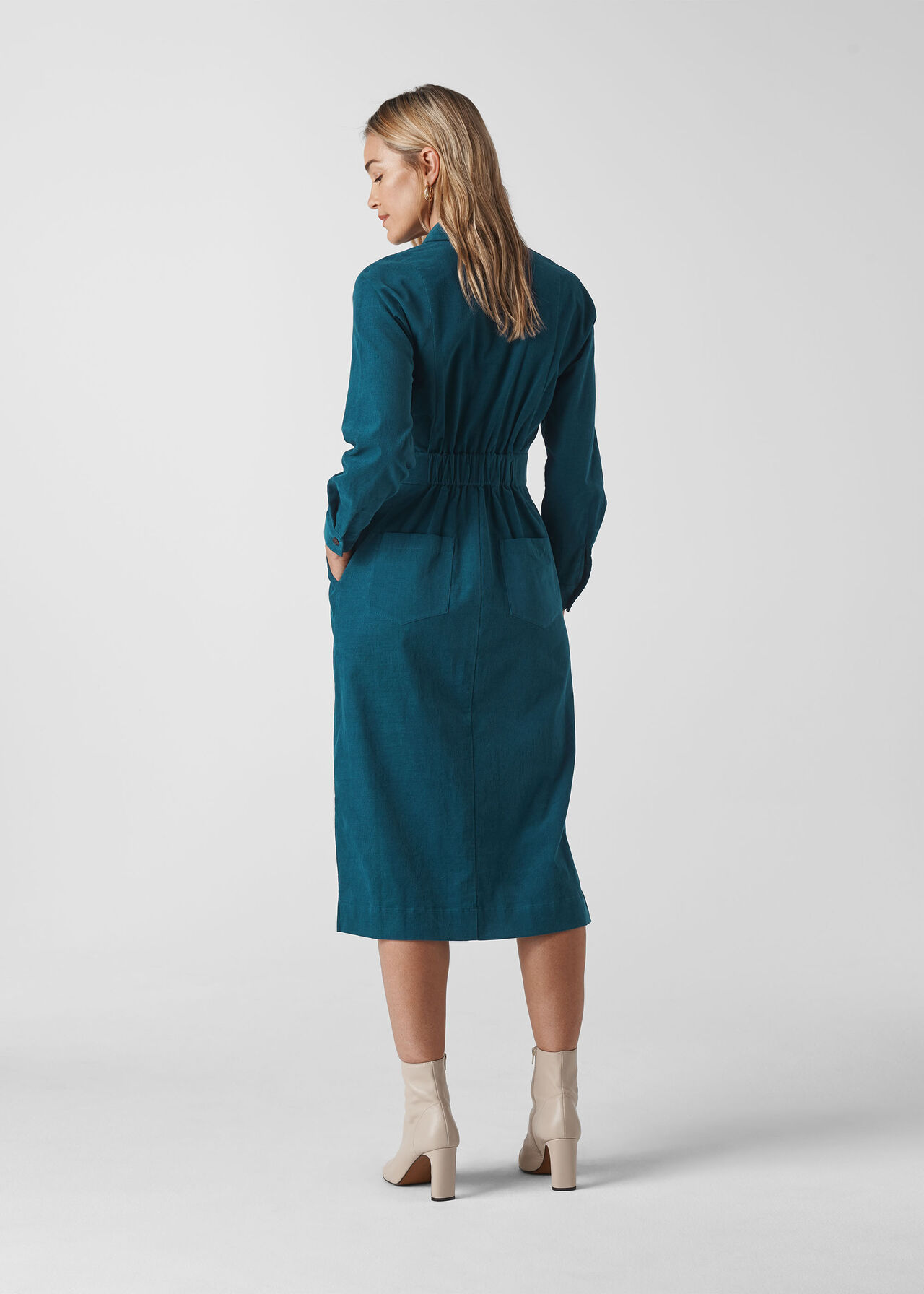 Romaine Cord Dress Teal