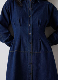 Waisted Midi Shirt Dress