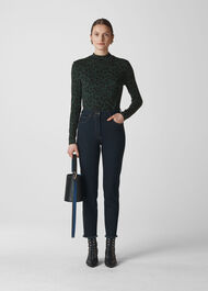 Animal High Neck Top Green/Multi