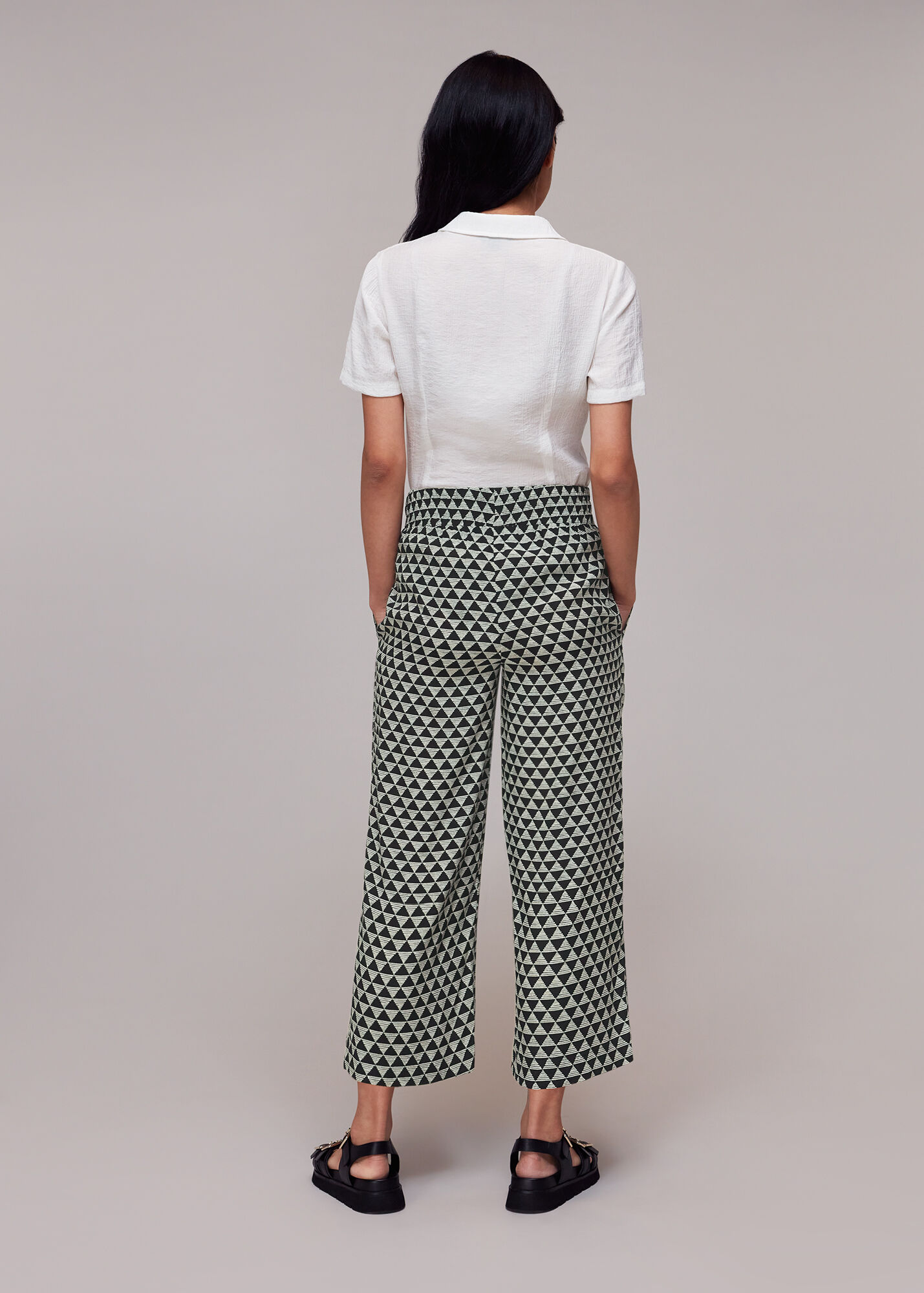 Black/Multi Triangle Checkerboard Trouser | WHISTLES