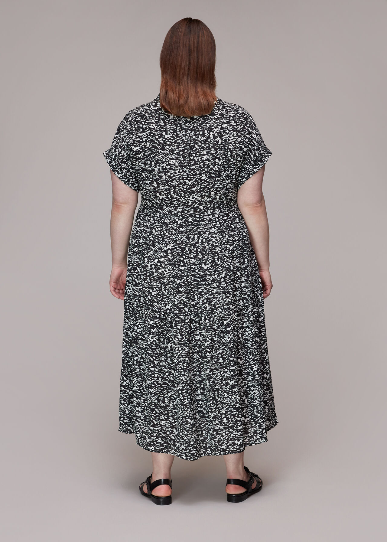 Abstract Smudge Tiered Dress